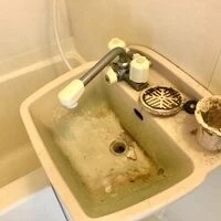 画像1711：ユニットバス　シャワーカーテン　簡単に落とせます。